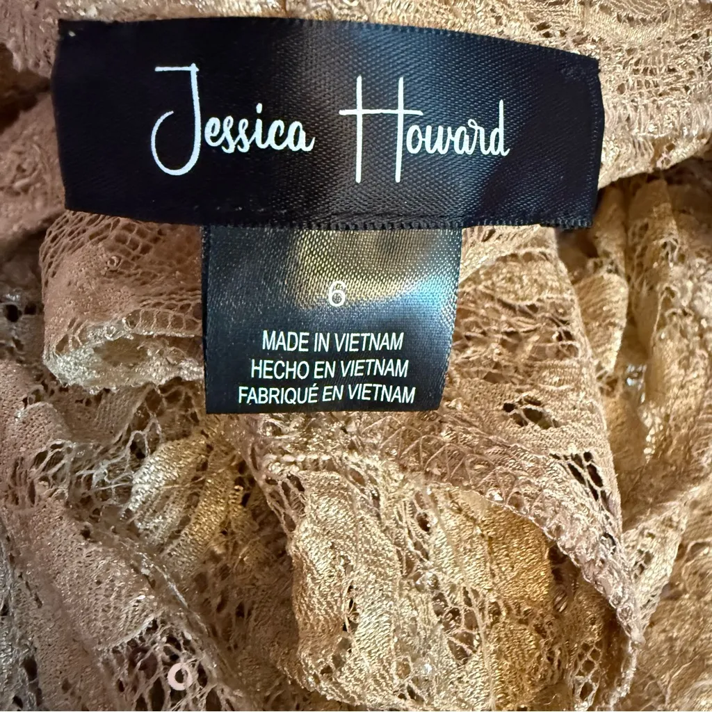 Jessica Howard Women's Soutache Jacket & Jewel-Neck Midi Dress Toffee Sz 6 - Image 8