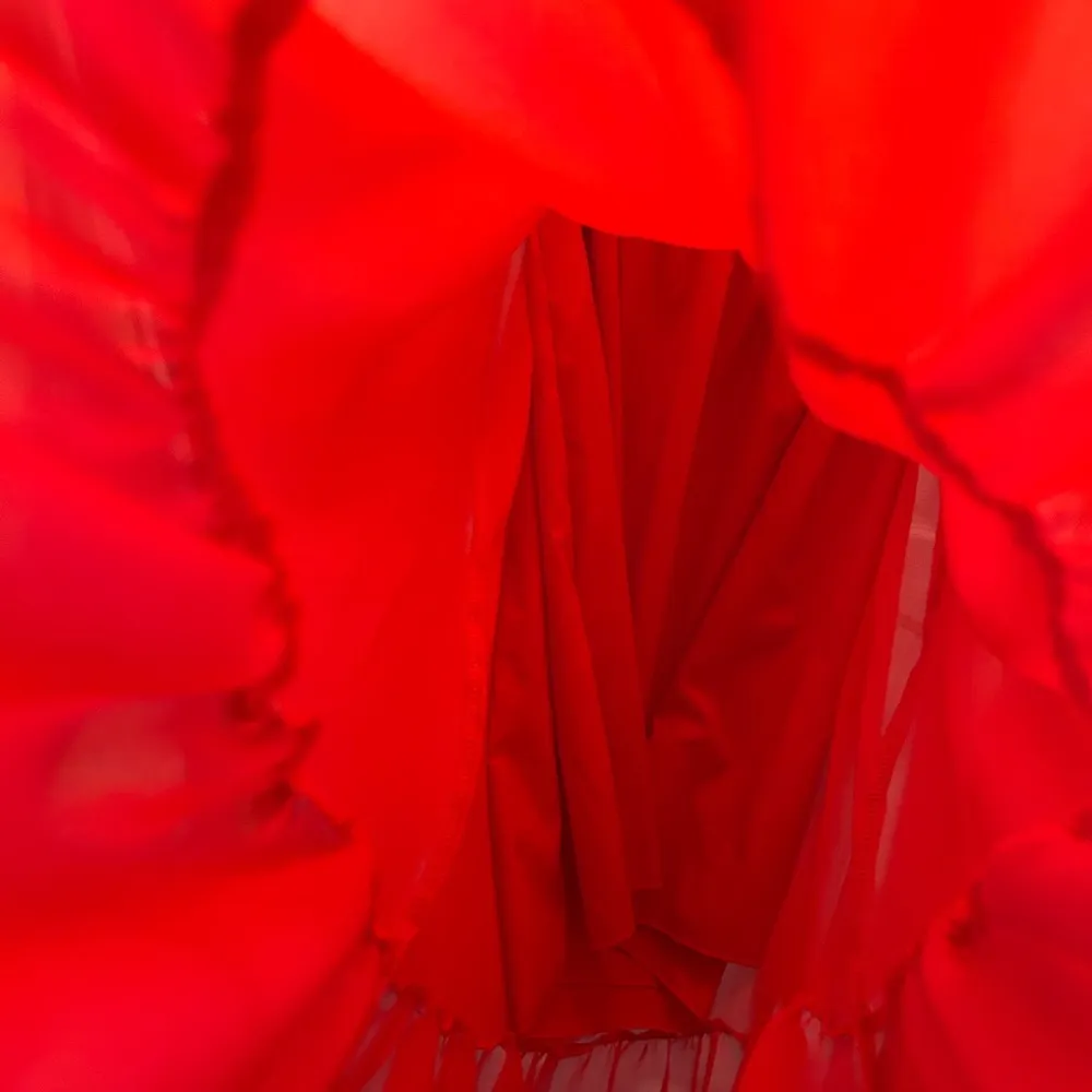 ePretty Chicago Orange Maxi Tiered Dress | Size Medium Red - Image 7