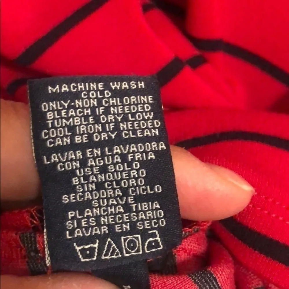 💙SALE 3/$25 TOMMY HILFIGER BOATNECK STRIPED RED DENIM STRETCH KNIT DRESS - Image 8