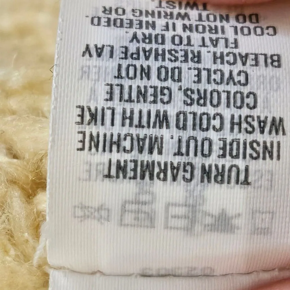 Aerie Happy Place Wool Oversized Sweater Chunky Cable Knit  XS Yellow Cozy Soft - Image 8