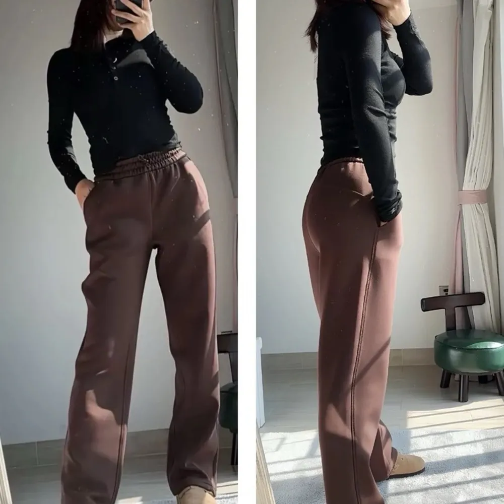 Chic Brown Straight Sweatpants - Image 2