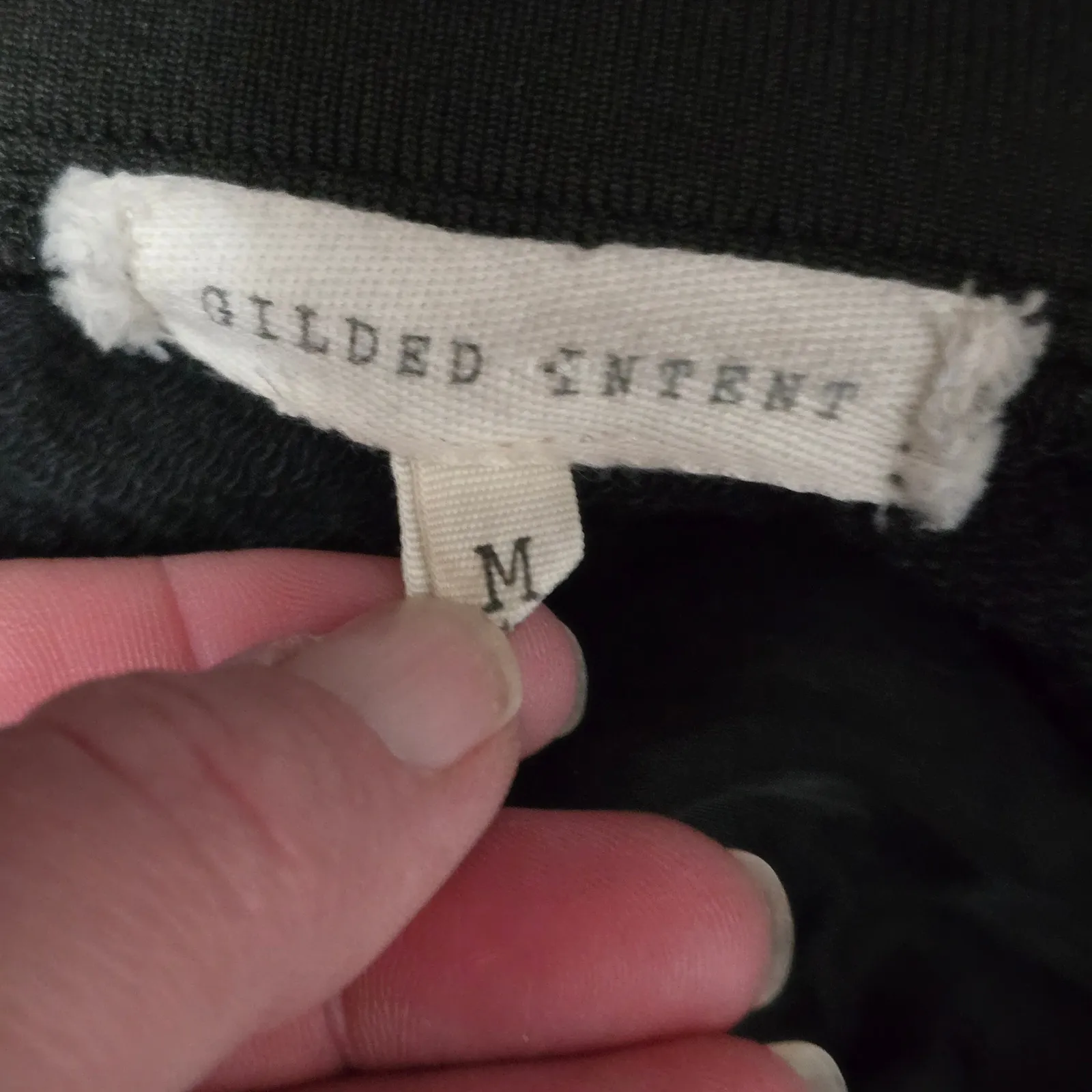 Buckle GILDED INTENT Black Washed Mesh Panel Bomber Jacket Size M Whimsigoth - Image 6