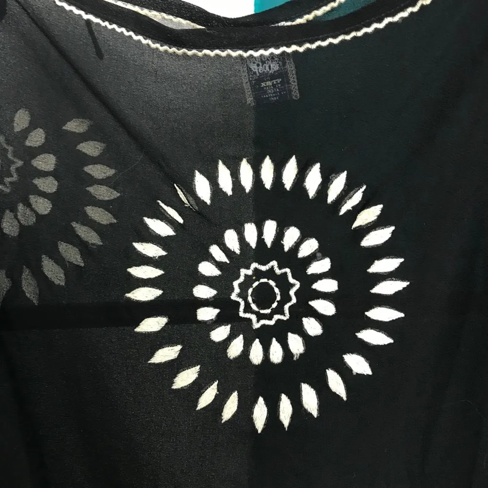 Free People semi sheer black tie open sleeve top - Image 3