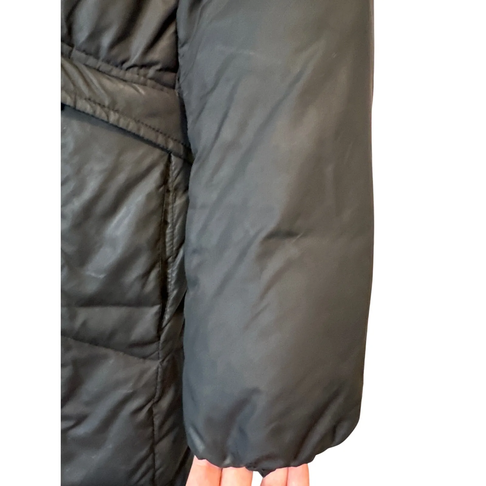 Cole Haan Black Down Midi Puffer Coat Jacket Size Small - Image 10