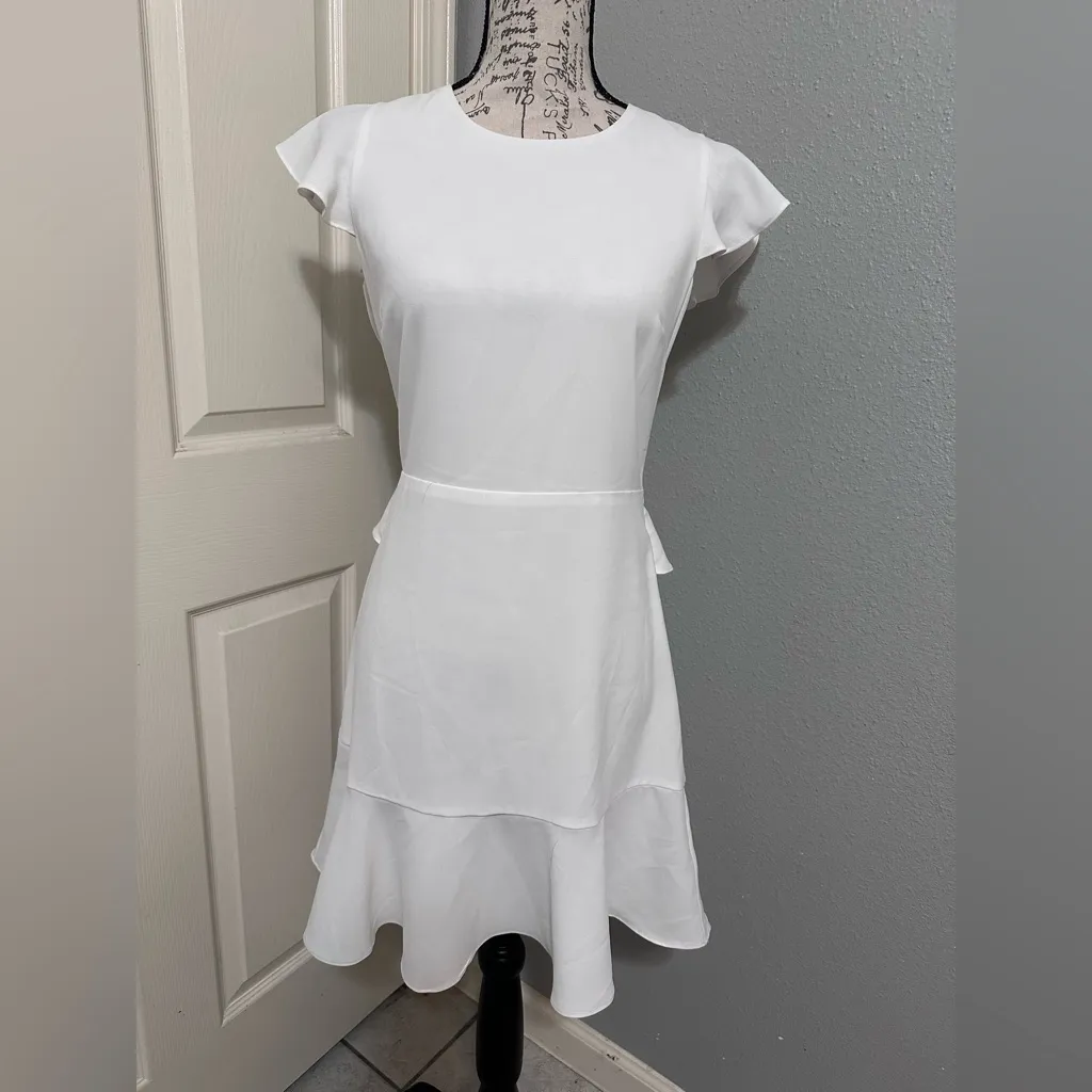 Elegant White Ruffle Dress new with tags - Image 2
