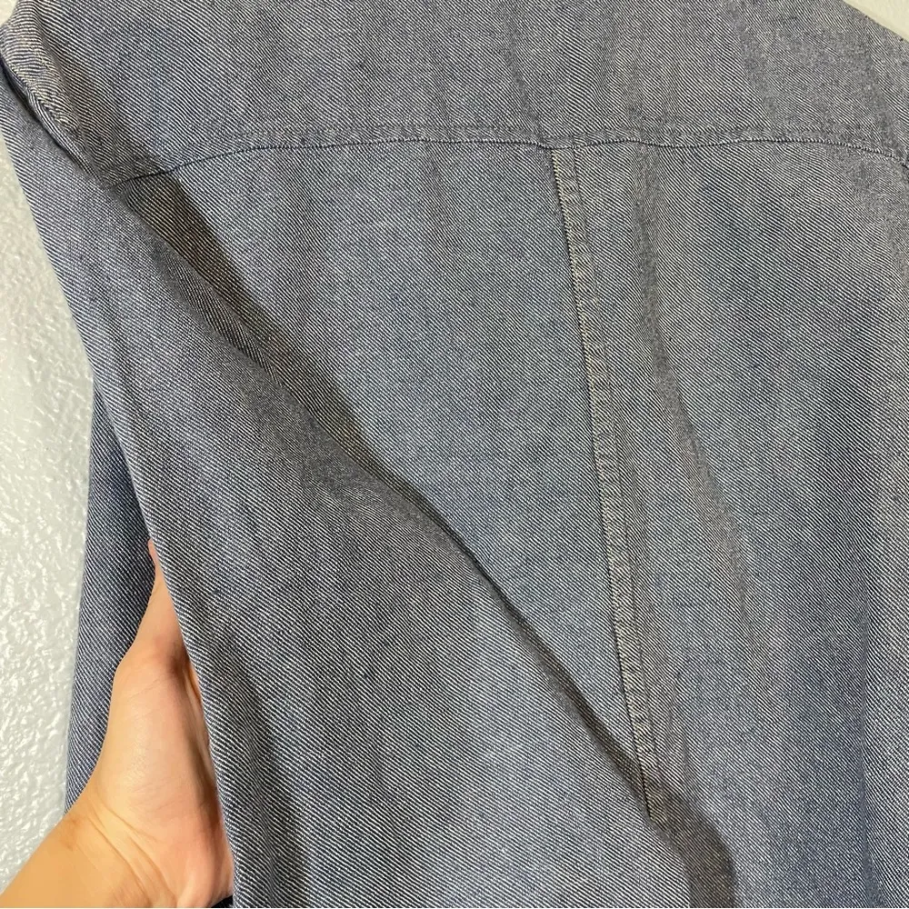 Flax  Linen Cotton Button Front Swing Denim Jacket - Image 3