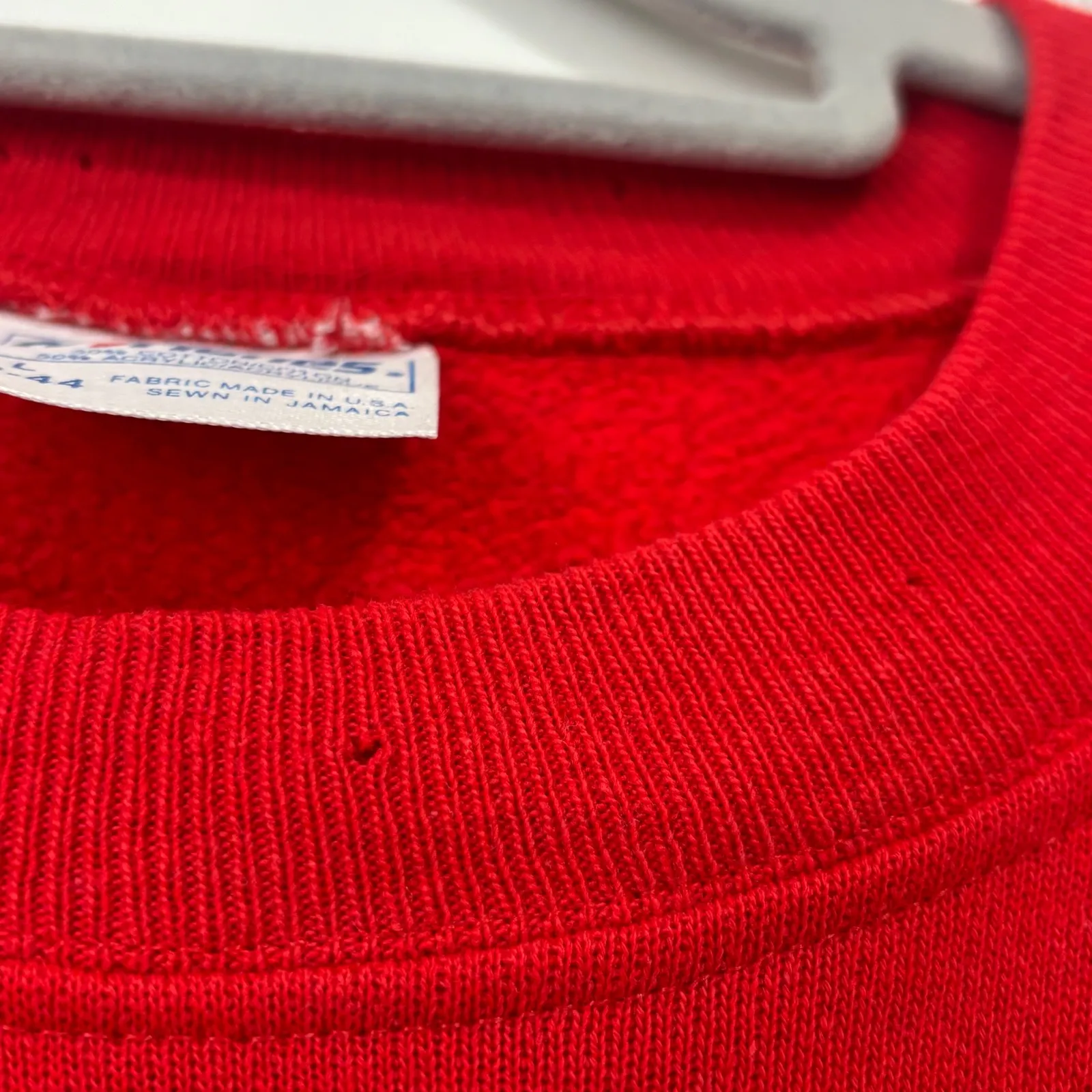 Vintage Hanes Heart Floral Sweatshirt Red Raglan Sleeve Women's Large - Image 3