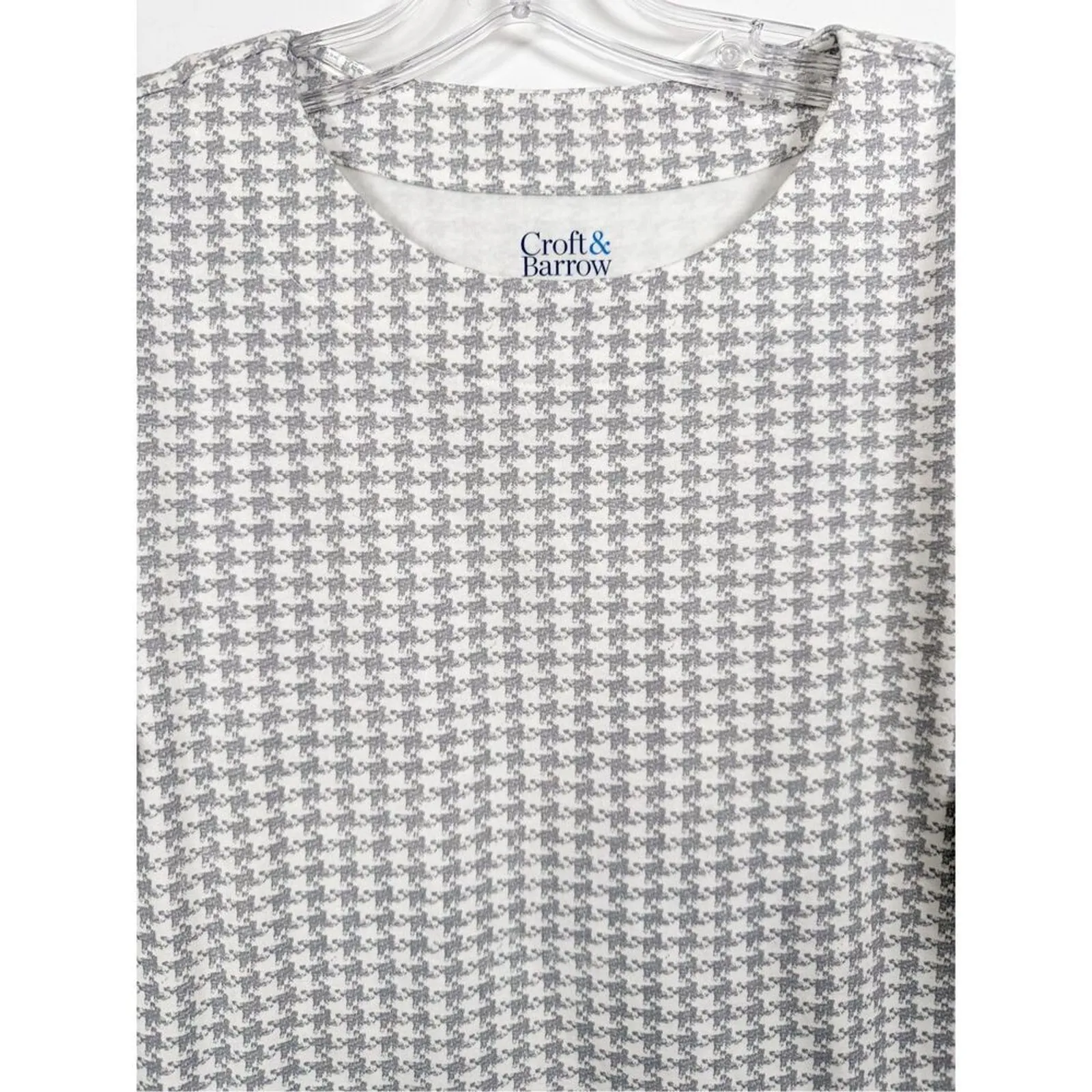 NEW Croft & Barrow Houndstooth Heavy Knit Top Set of 2 Blue White Gray Medium - Image 8