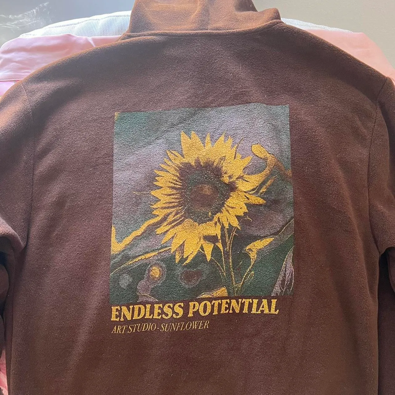 chocolate brown fleece hoodie - Image 6