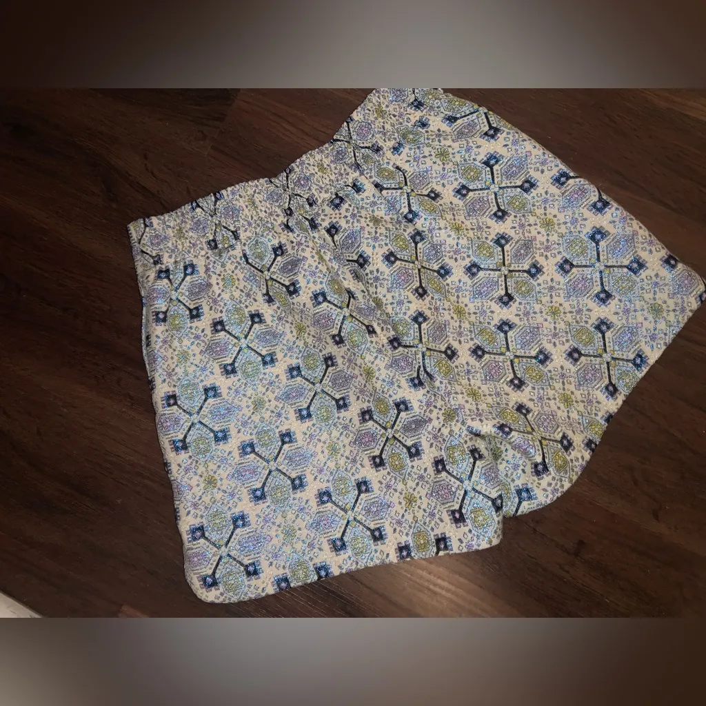 FRNCH brocade cream duo chrome high waisted shorts party festive fall casual $99 - Image 5