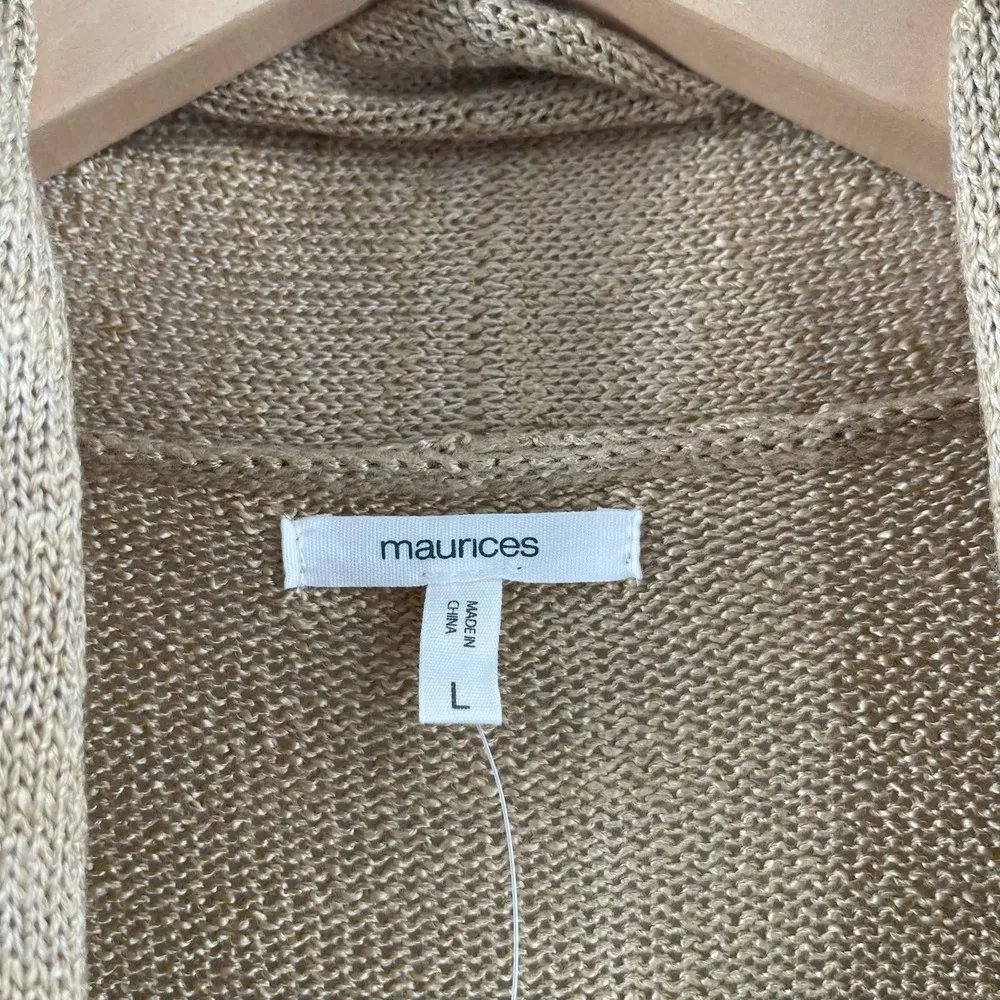 MAURICES Cardigan Sweater Size Large Western Fringe Longline Geo Duster NWT - Image 5