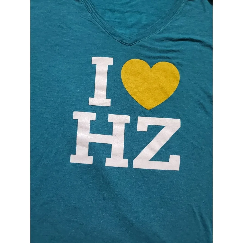 HAZEL'S Liquor Store Colorado‎ T-Shirt Women's Large V-Neck Teal - Image 3