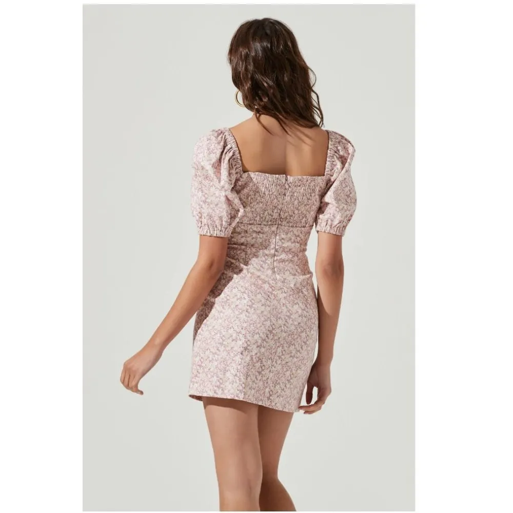 ASTR THE LABE WENDY FLORAL PUFF SLEEVE MINI DRESS - Image 3