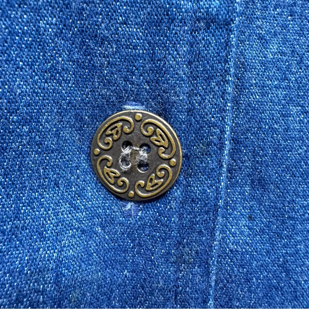 Vintage 90s Y2K Alfred Dunner Beaded Floral Embroidered Denim Chambray Jacket Blue Size undefined - Image 8