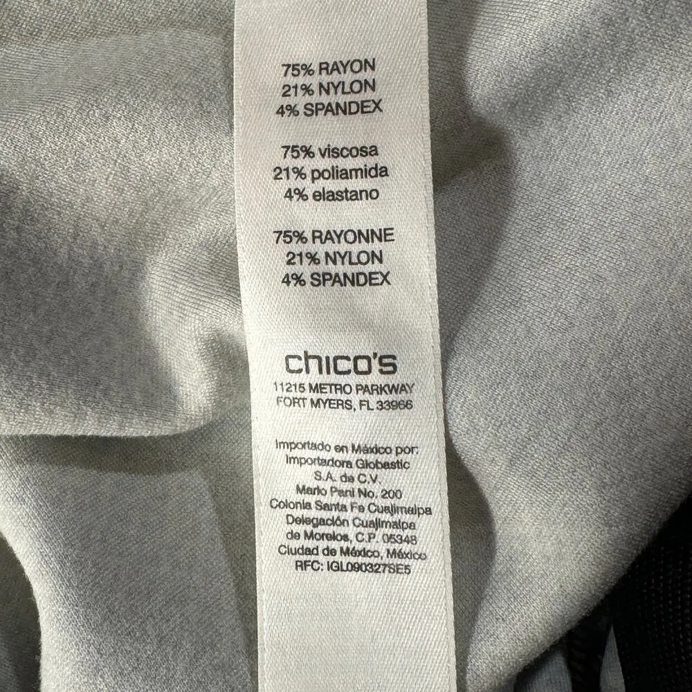 Chico’s SZ 1 (8/Medium) Ankle Pants Geometric Stretch Elastic Waist Mid-Rise - Image 5