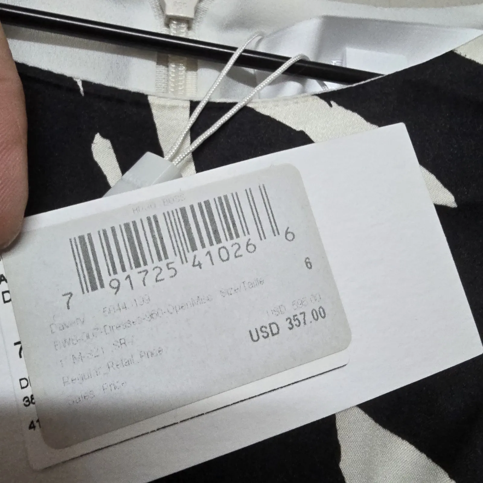 Boss Womens Black White Zebra Print Vestido Davey Satin Midi Dress Sz 6 NWT $596 - Image 9