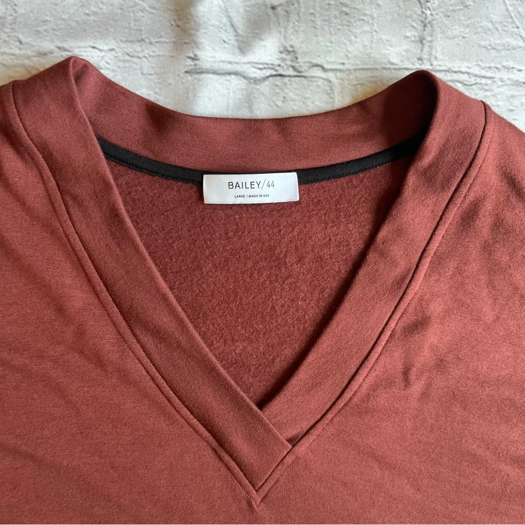 Bailey 44 Womens V-neck Sweatshirt Large Made In USA NEW NWT Boho Beaded Arms - Image 7