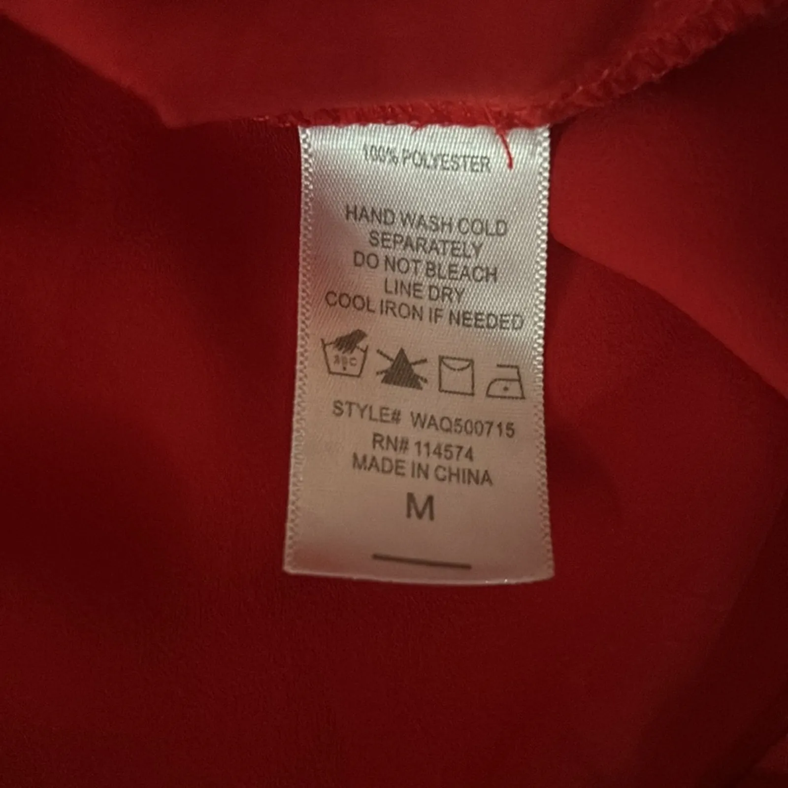 Pleione Red V-Neck Short Sleeve Blouse M Cherry Girl Holiday Corporate Siren - Image 9