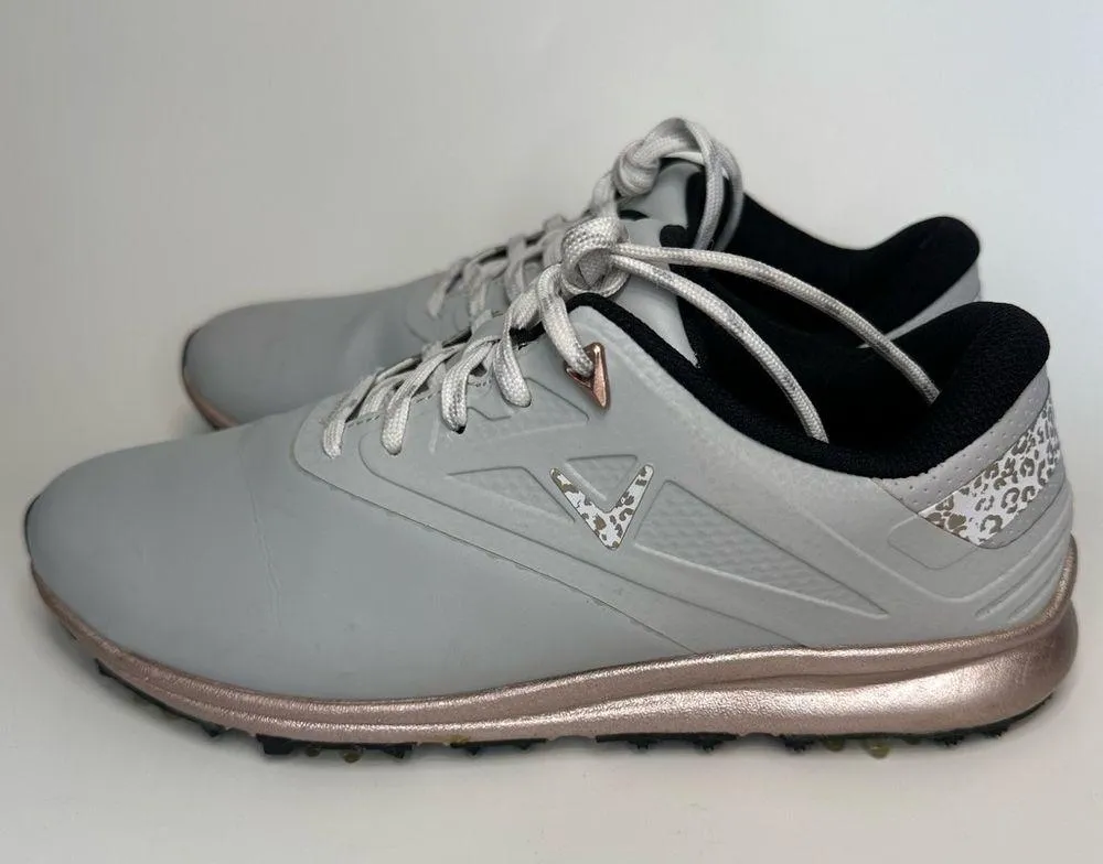 Callaway Women’s Coronado V2 Pink & Gray Leopard Animal Print Golf Shoes Size 8 - Image 7
