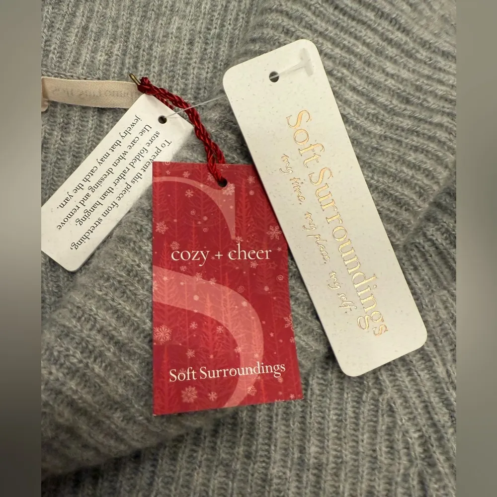 NWT Soft Surroundings Calanthe Cashmere Pullover Heather Gray Size XS $180.00 - Image 6