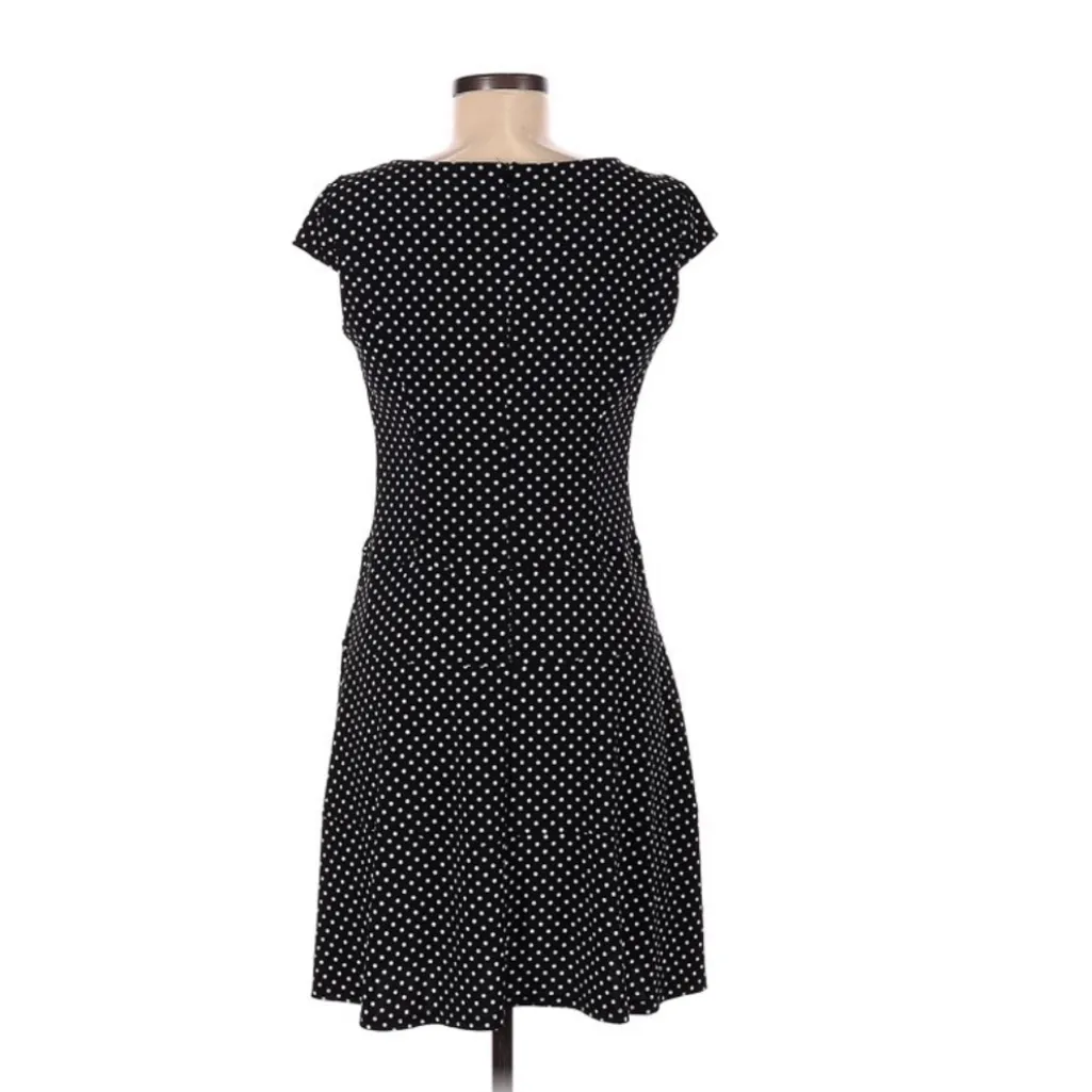 Olivia Matthews navy dress with white polka dots cap sleeve size 16 Blue - Image 7