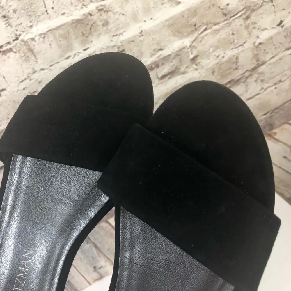 Stuart Weitzman Black 'Corbata' Ankle Wrap Sandals - Image 3