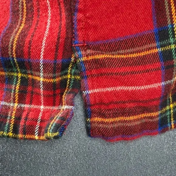 Abercrombie Flannel Pajama‎ Shirt Women's Large Red Plaid Sleep Top Soft A&F - Image 6