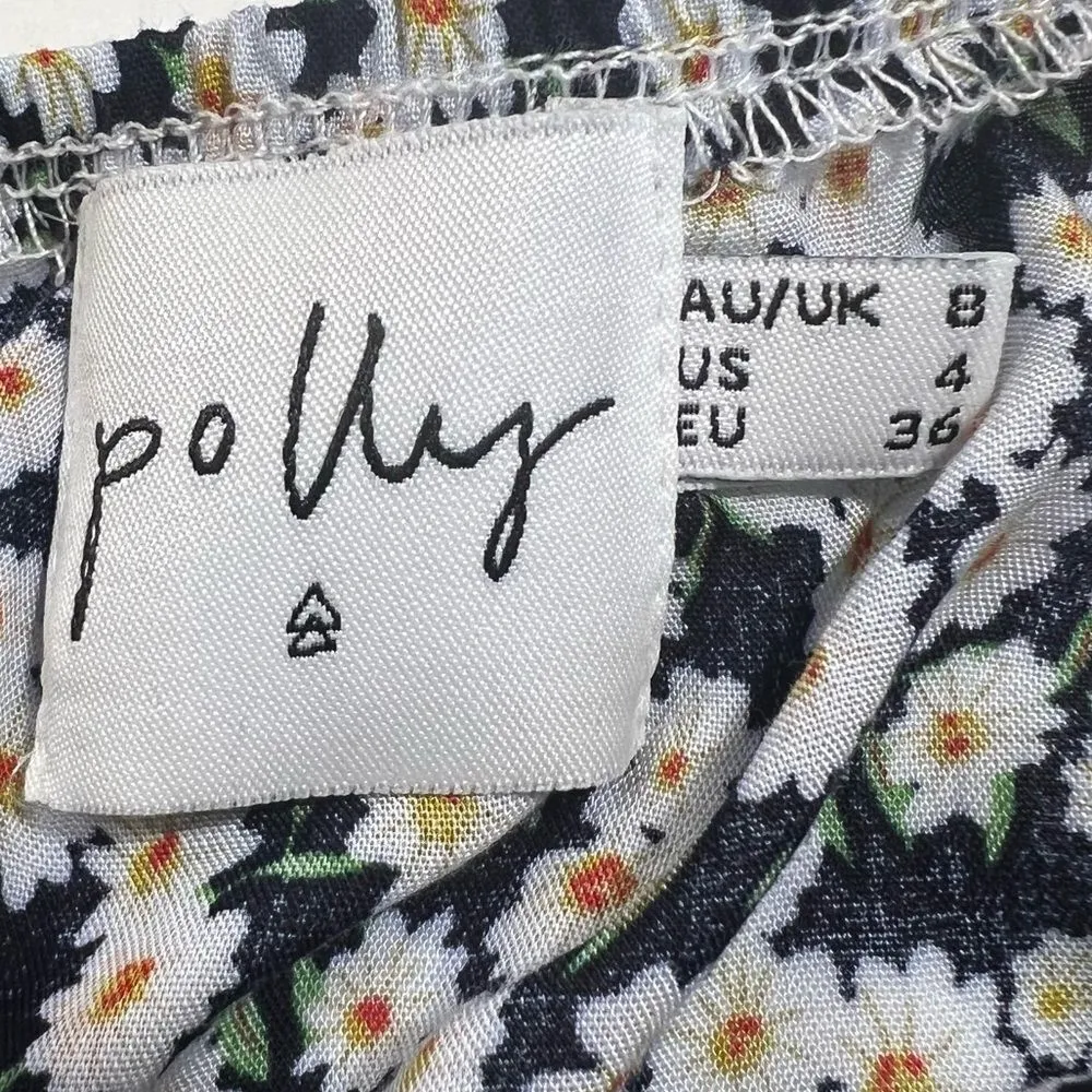 Princess Polly McLeod Blue Floral Drawstring Ruched Halter Ruffle Mini Dress - Image 6