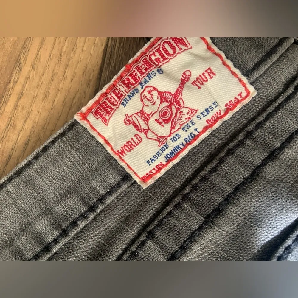 Johnny big T y2k black gray true religion jeans size 27 rare 200$ bootcut - Image 7