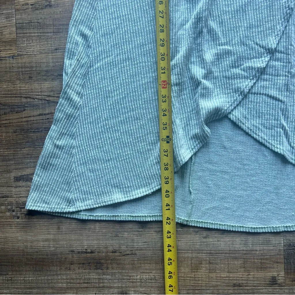 Caution To The Wind Women's Short Sleeve Striped Turquoise Blue Dress Size M - Image 6