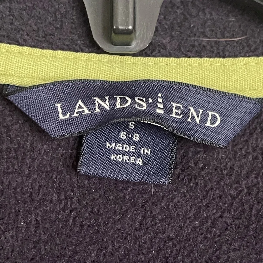 Lands' End Size S Fleece Pullover 1/4 Zip Up Green, Long Sleeve - Image 6