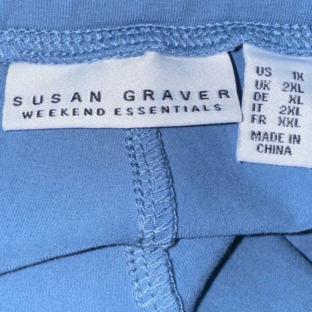Susan Graver Weekend Capri Pants Pedal Pushers Blue Women’s 1X Stretch - Image 4