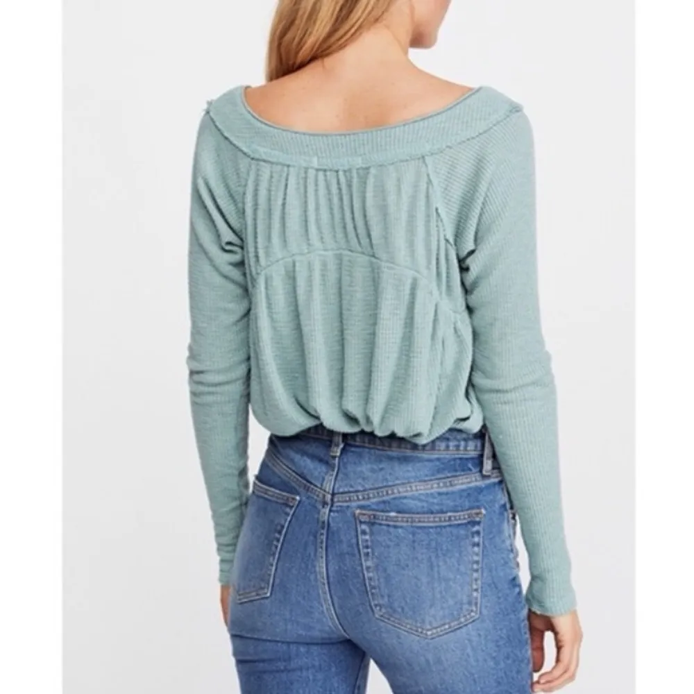 We the Free Mint Green Must Have Henley Top Long Sleeve Boho Shirt W-270 Size S - Image 2
