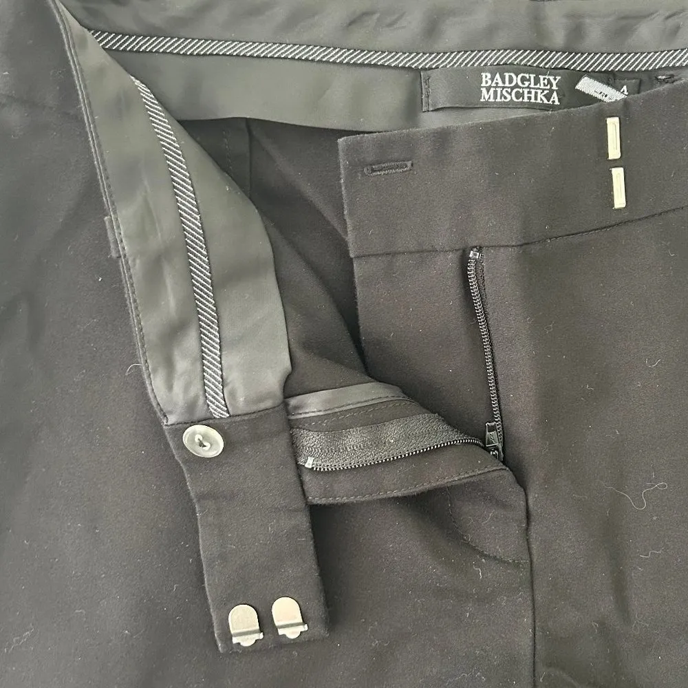 Badgely Mischka Straight Leg Crop Pant in Black Size 4 - Image 6