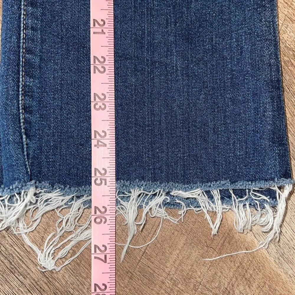 Moussy Vintage Womens Rhode Cropped Distress Hi Rise Flare Denim Jeans Blue Sz 2 - Image 13