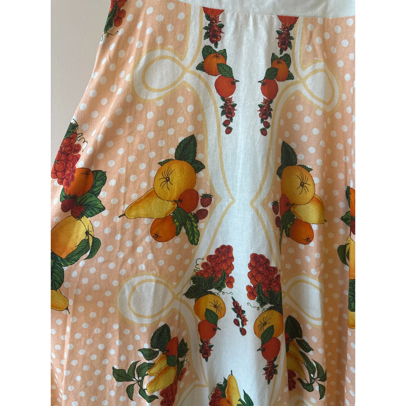 Caroline Constas Fruit Print Linen Blend Maxi Dress Pockets Size S Green - Image 6