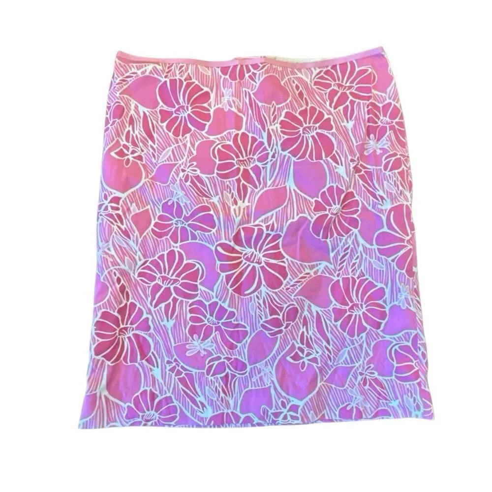 Lilly Pulitzer Vintage pink floral pencil skirt size 10 - Image 2