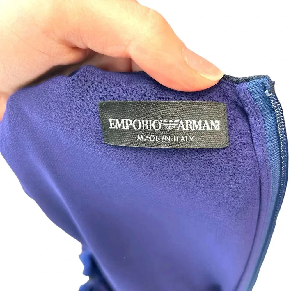 Emporio Armani Blue Runway Model Printed Sleeveless Blouse‎ Size 38 / US 2 - Image 6