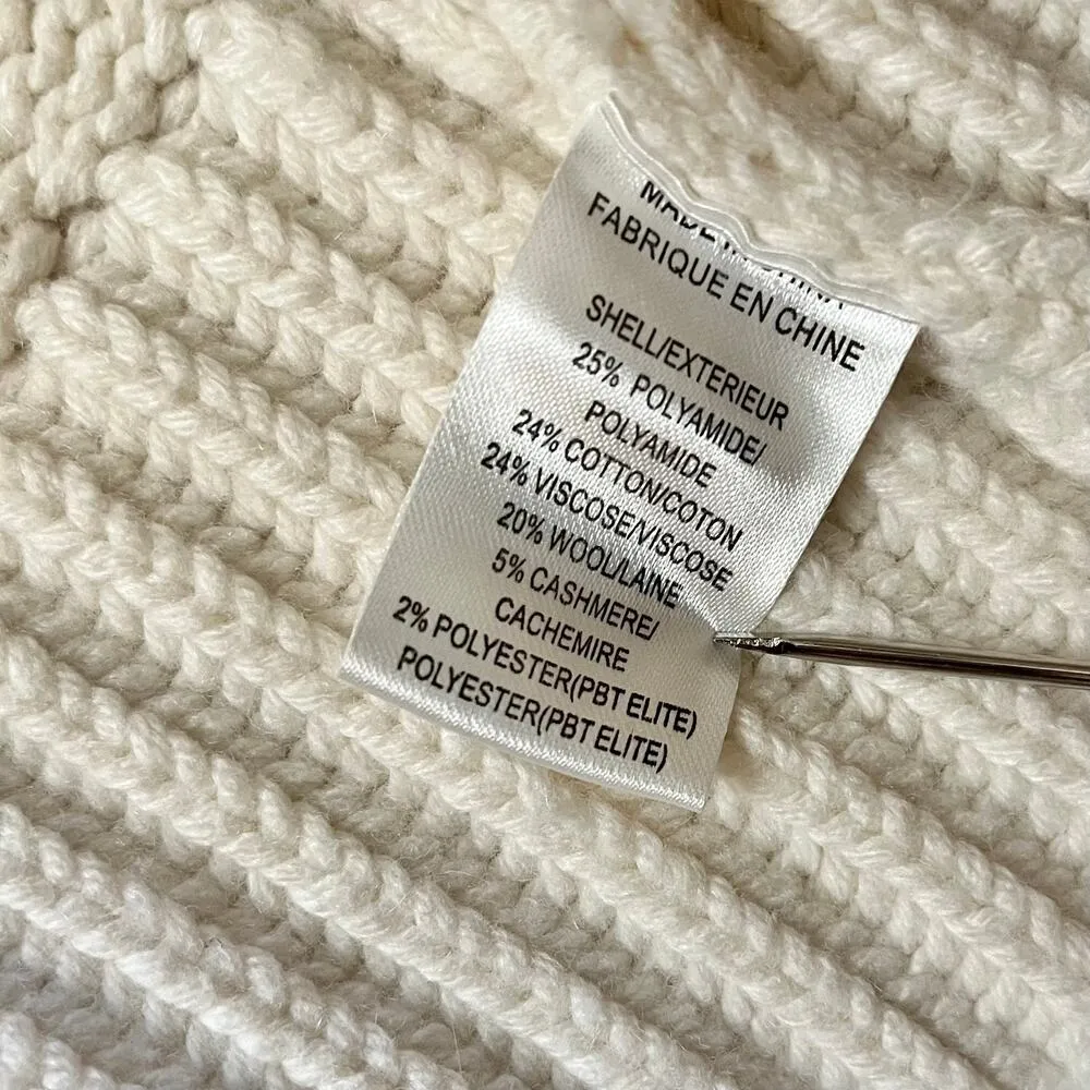 Ivory White Carolyn Cardigan Sweater with Attached Muffler Scarf - Image 5