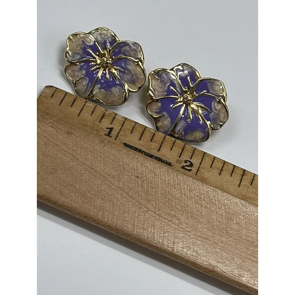 Vintage Tropical Floral Brooch Pins Pin Gold - Image 6