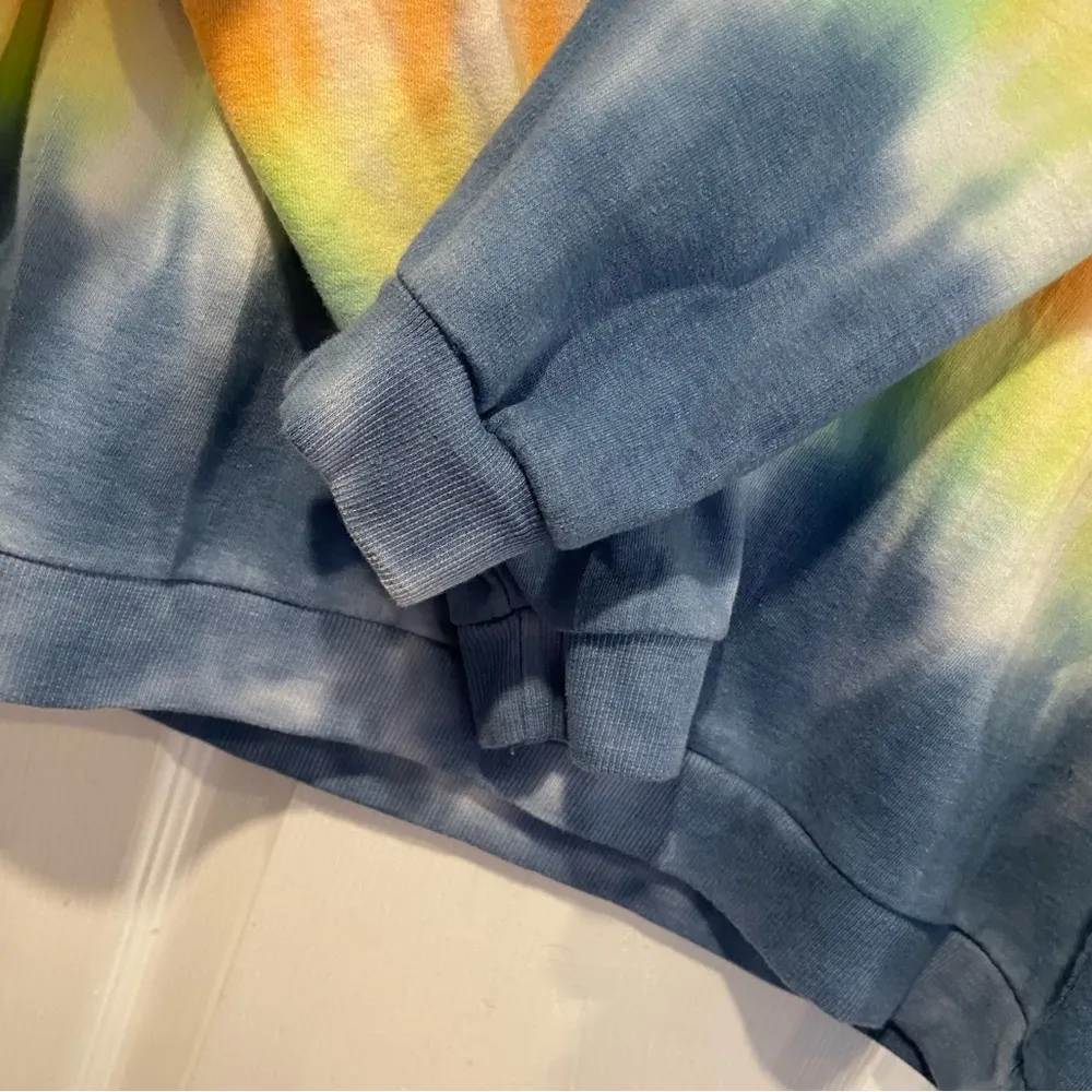 Jolie & Joy Size M Long Sleeve Crew Navy Blue Tie Dye Stripe Terry Sweatshirt Size M - Image 2