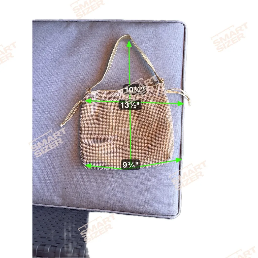 Y2K Gold Mesh Rhinestone Sparkle Shoulder Bag - Image 6