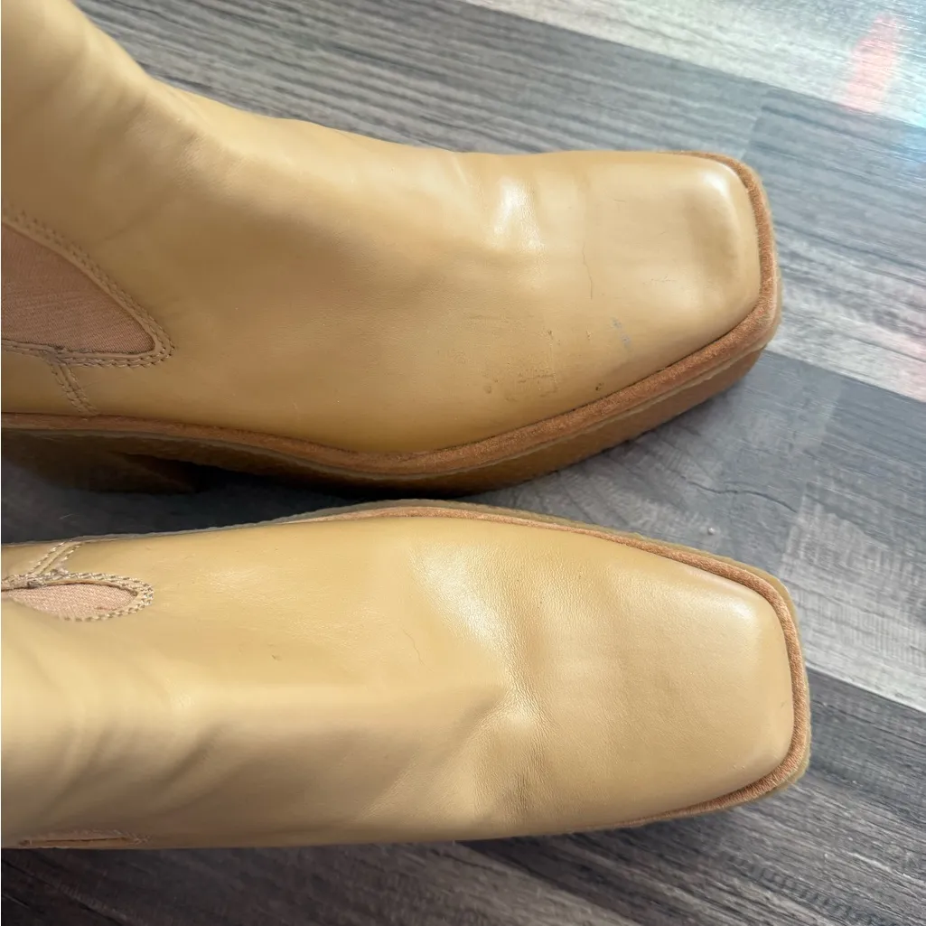 Zara Tan Platform Ankle Boots - Image 9