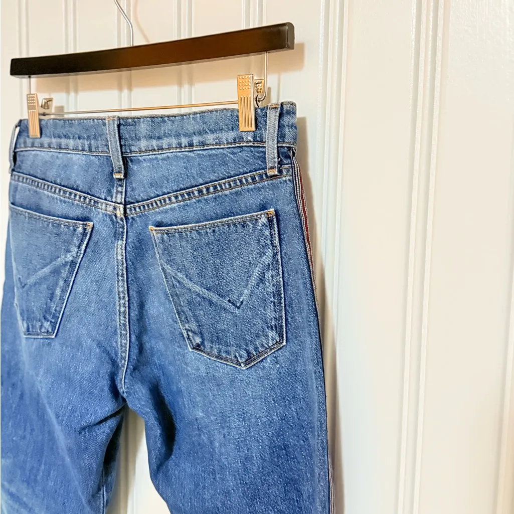 Hudson Relaxed Straight Straight Jeans Luxe Riley Crop Denim Women 25 Button Fly - Image 11