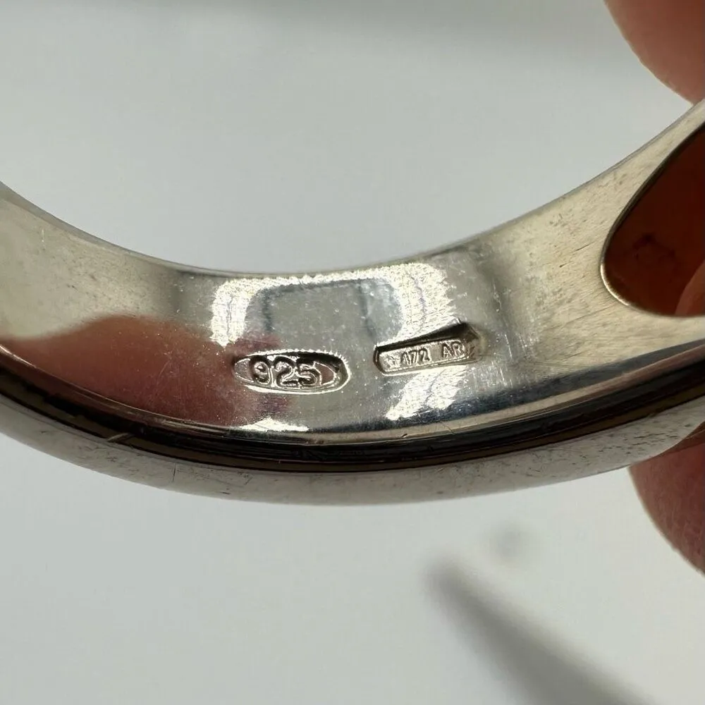 Gucci GG Logo Sterling Silver Ring‎ Size 5 - Image 4