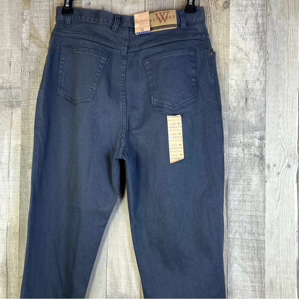 Vintage Deadstock New With Tags Westport Gray Size 14 Denim Jeans (FLAW) - Image 7
