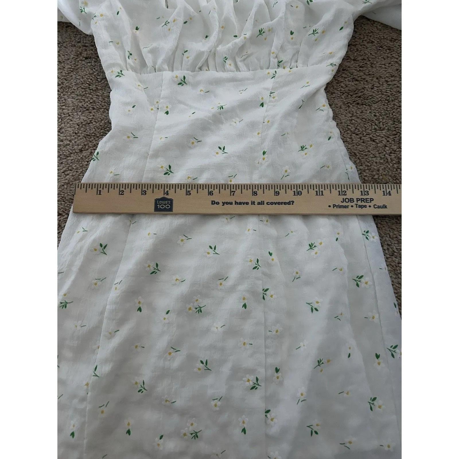 Princess Polly White Floral Long Sleeve Mini Dress Size US 0 Summer Party - Image 11