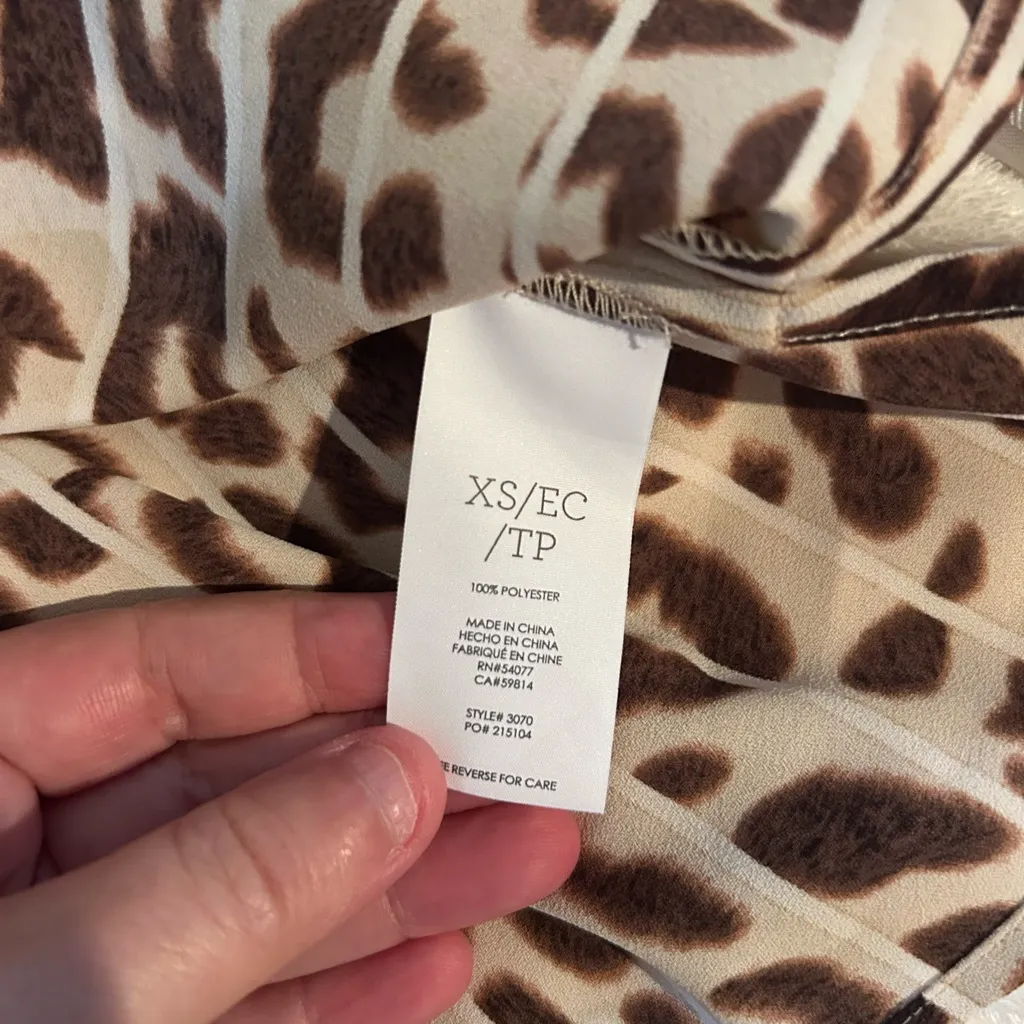 Cabi Ginger Leopard Print Blouse Top Size XS Brown Tan Sleeveless Animal - Image 8