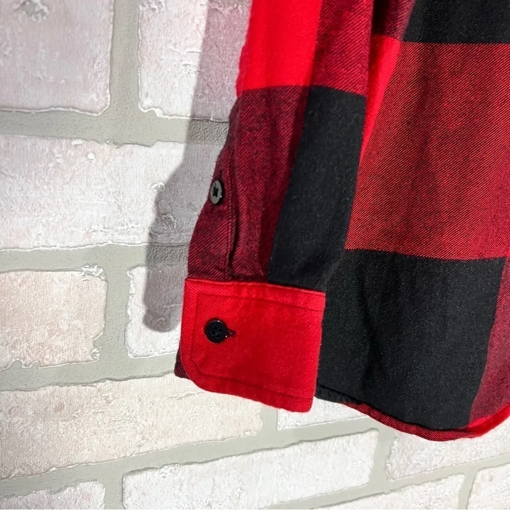 Athleta Heat Gen Flannel 2.0 Canyon Red & Black Plaid Long Sleeve Shirt Size XS - Image 8