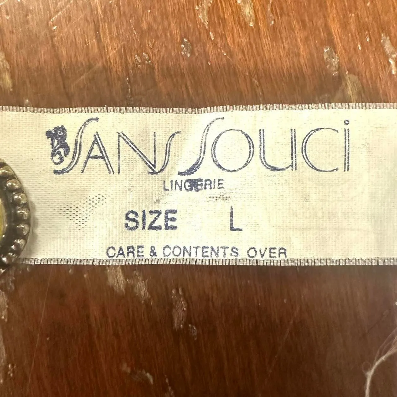 SANS SOUCI VTG 70s Blue White Lace Sleepwear Pajama Top Womens L Coquette Button - Image 4